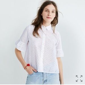 Madewell eyelet white blouse